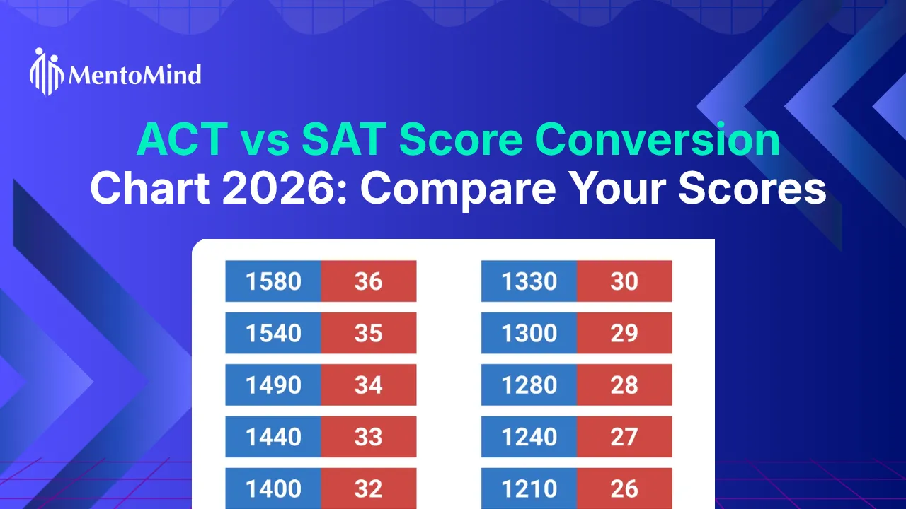 ACT to SAT conversion table showing equivalent SAT scores for ACT composite scores