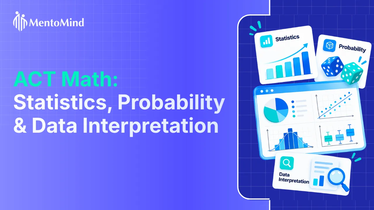 ACT Math questions covering statistics, probability, and data interpretation concepts