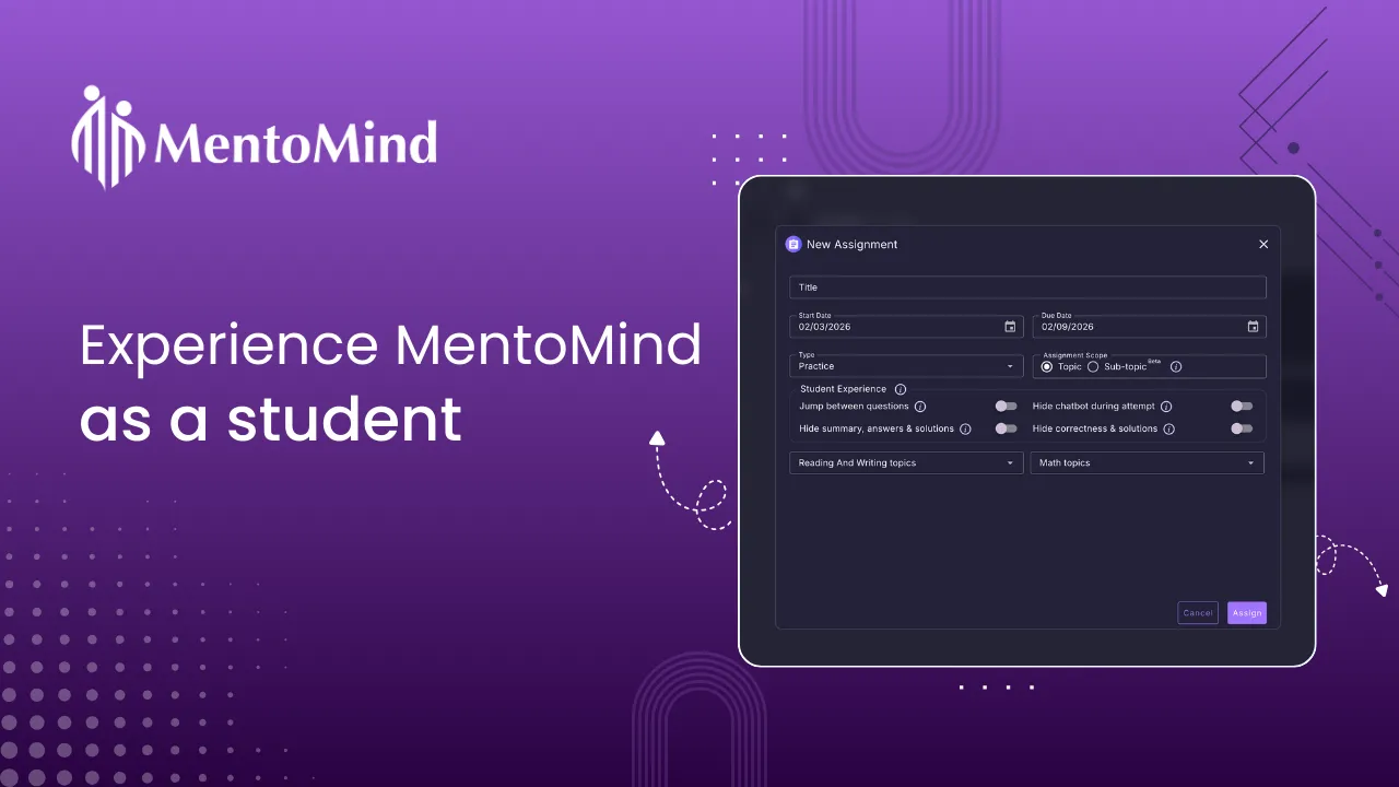 Video tutorial on experiencing MentoMind as a student