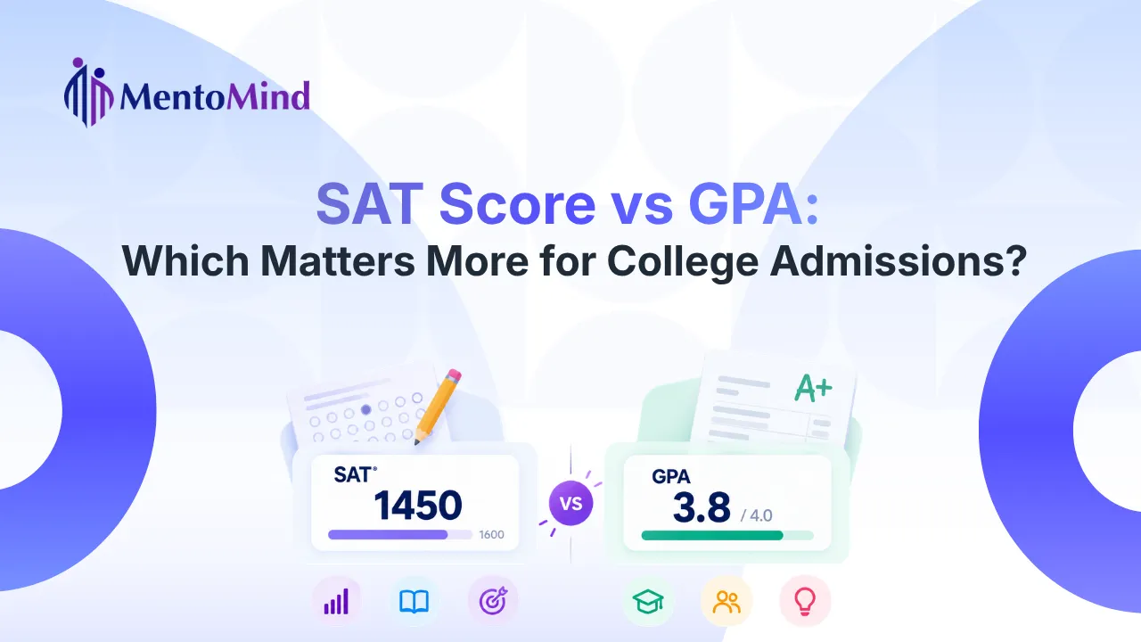 SAT scores vs GPA comparison showing college admissions factors and academic performance