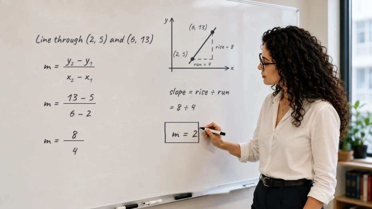 Whiteboard video explanation of the slope formula